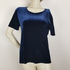 Vintage 90's deep blue velvet tee shirt grunge